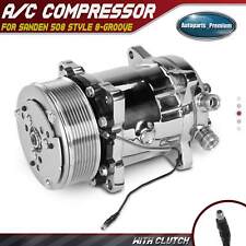 Ac Compressor W Clutch For Sanden 508 Style 8-groove Serpentine Belt Chrome