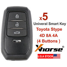 5x Xhorse Univeral Smart Remote Key For Toyota Xm38 4d 8a 4a Xsto01en 4 Buttons