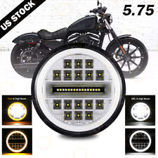 Round 5-34 5.75 Inch Led Projector Headlight Hilo Beam For Motorcycle Motor