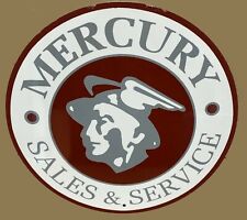 Nostalgic Mercury Sales Service Aluminum Tin Metal 12 Round Sign