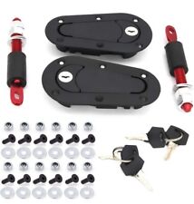 Quick Release Locking Hood Latch Pin Kit Black Universal Fit Is Set With Keys