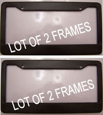 Lot Of 2 Black Plastic Blank No Advertisement Or Text Ad License Plate Frame