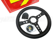 Momo Steering Wheel Prototipo 320mm Leather Black Spoke White Stitch