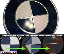 Carbon Fiber White Gloss Black Sticker Overlay Complete Set Fits Bmw Emblems