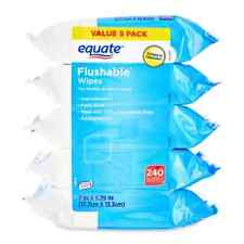 Equate Fresh Scent Flushable Wipes 5 Resealable Packs 240 Total Wipes