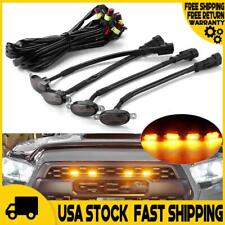 4x Amber Led Front Grille Grill Running Lights Smoked For Ford F150 Raptor Style