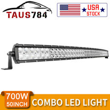 Curved 50inch 700w Led Light Bar Spot Flood Combo Roof Driving Rzr Suv Atv 4x4wd