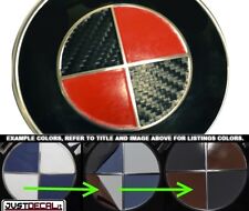 Carbon Fiber Black Red Vinyl Sticker Overlay Complete Set Fits Bmw Emblems