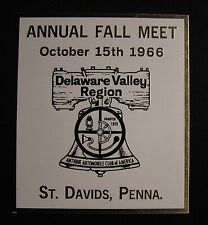 1966 Aaca Fall Meet Delaware Valley Reg. St Davids Pa Dash Plaque Car Show Plate