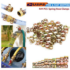120x Hose Spring Clamps 5-22mm Fastener Fuel Water Line Pipe Air Tube Clips Kit
