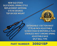 Radio Antenna Replacement 90 Degree Adjustable Ball Mount Spring Extendable Mast