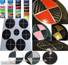 Carbon Fiber Black Pick 2nd Color Sticker Overlay Complete Set Fits Bmw Emblem