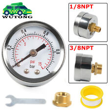 Fuel Pressure Gauge For Holley Carburetor Carb 0-15 Psi Chrome White Dial