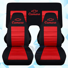 Fits 82-92 Chevy Camaro Car Seat Covers Front3 Piece Rear Bench In Black-red