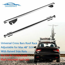 Universal Cross Bars Roof Rack Adjustable For Max 48 Suv W Raised Side Rails