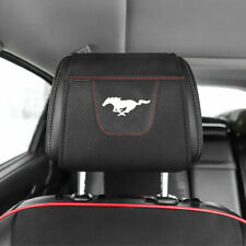 1pc Pu Leather Car Headrest Protector Cover Pillow Case For Ford Mustang