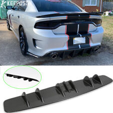 For Dodge Charger Rt Sxt Srt Carbon Fiber Rear Lip Bumper Diffuser Fin 7 Wing