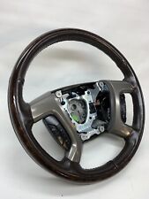 07-14 Yukon Denali Escalade Cocoa Brown Heated Leather Woodgrain Steering Wheel