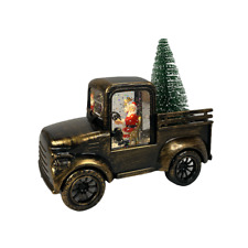 Vintage Metal Classic Rustic Pickup Truck Christmas Santa Claus Decor W Light