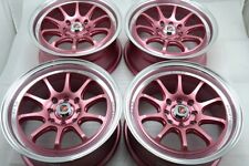 15 Pink Wheels Rims Rio Mirage Civic Corolla Crx Prius Cooper Mx3 4x100 4x114.3