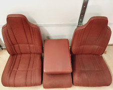 1994-1997 Dodge Ram 1500 Truck Standard Cab Front Split Bench Seat Red Cloth