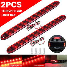 2pcs 15 Red 11 Led Trailer Truck Light Bar Stop Turn Tail Rear Brake Lamp Strip