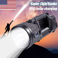 Led Searchlight Flashlight 200000000lm Powerful Spotlight Solarusb Rechargeable
