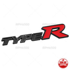 For Honda Type R Racing Sport Black Red Rear Tailgate Emblem Badge Logo Metal