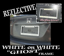 White On White Ghost Reflective Custom Text Personalized License Plate Frame