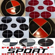 Gloss Black Red Sticker Overlay Sport Vinyl Full Set Fit All Bmw Emblem