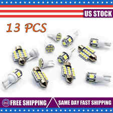 13x Led Lights Interior Package Kit For Dome License Plate Lamp Bulbs Pure White