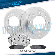 Rear Drilled Rotors Brake Calipers Brake Pads For 2000 - 2004 F-250 F-350 Sd
