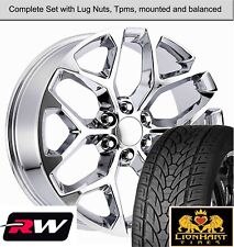 22 Inch Four Snowflake Wheels Chrome Rims Tires Fit Chevy Silverado 99-2021