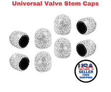 4pcs Universal Faux Crystal Tire Valve Stem Caps Color Silver Easy To Install