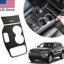 Carbon Fiber Dashboard Gear Shift Panel Cover For Jeep Grand Cherokee 2014 2015