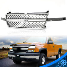 Honeycomb Grille Chrome Gray For 2003-07 Silverado 1500 2500 3500 Pickup