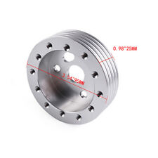 1 Steering Wheel Hub Spacer For 6 Hole Wheels To 3 Hole Adapter Aluminum Silver