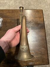 Civil War Brass Bugle Horn Patina Solid Metal Collector Blemishes Military Army
