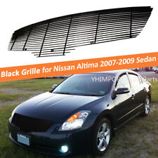 Front Black Billet Grille Main Upper Grill Fits 2007-2009 Nissan Altima Sedan