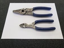 Snap-on Tools Power Blue 2pc Soft Grip 7 9 Wire Stripper Cutter Crimper Set