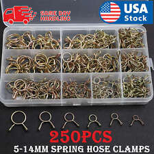 250pcs Spring Clamps 5-14mm Set Fuel Hose Line Water Pipe Air Tube Clips Kit Us