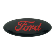 Premium Logo 7 Emblem Black Oval Red Logo For Ford Grille
