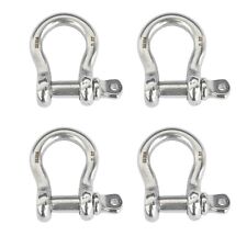 4x 6mm 14 Marine Bow Shackle Clevis 304 Stainless Steel Boat Rigging Paracord