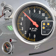 5 Inch Carbon Style Face Tachometer Tach Gauge With Shift Light 11k Rpm