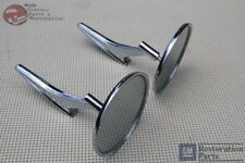 66-68 Chevy Outside Door Mounted Rear View Mirror Ribbed Base Pair