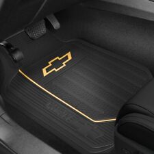 2 Front Chevy Bowtie Logo Floor Mats Rubber All Weather Factory Liners Black