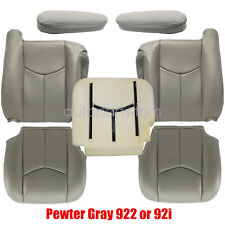 For 2003-2006 Chevy Tahoe Suburban Driver Passenger Leather Seat Cover Gray