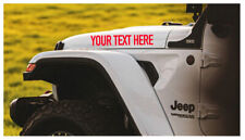 Custom Personalized Text Hood Decals - Compatible With Jeep Wrangler Set Of 2