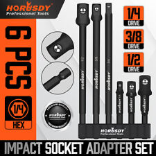 6pc Impact Grade Power Drill Socket Adapter Set 6 Driver 14 38 12 Hex Shank