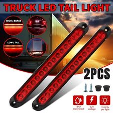 2x 10 Red 15 Led Sealed Truck Trailer Strip Brake Rear Stop Turn Tail Light Bar